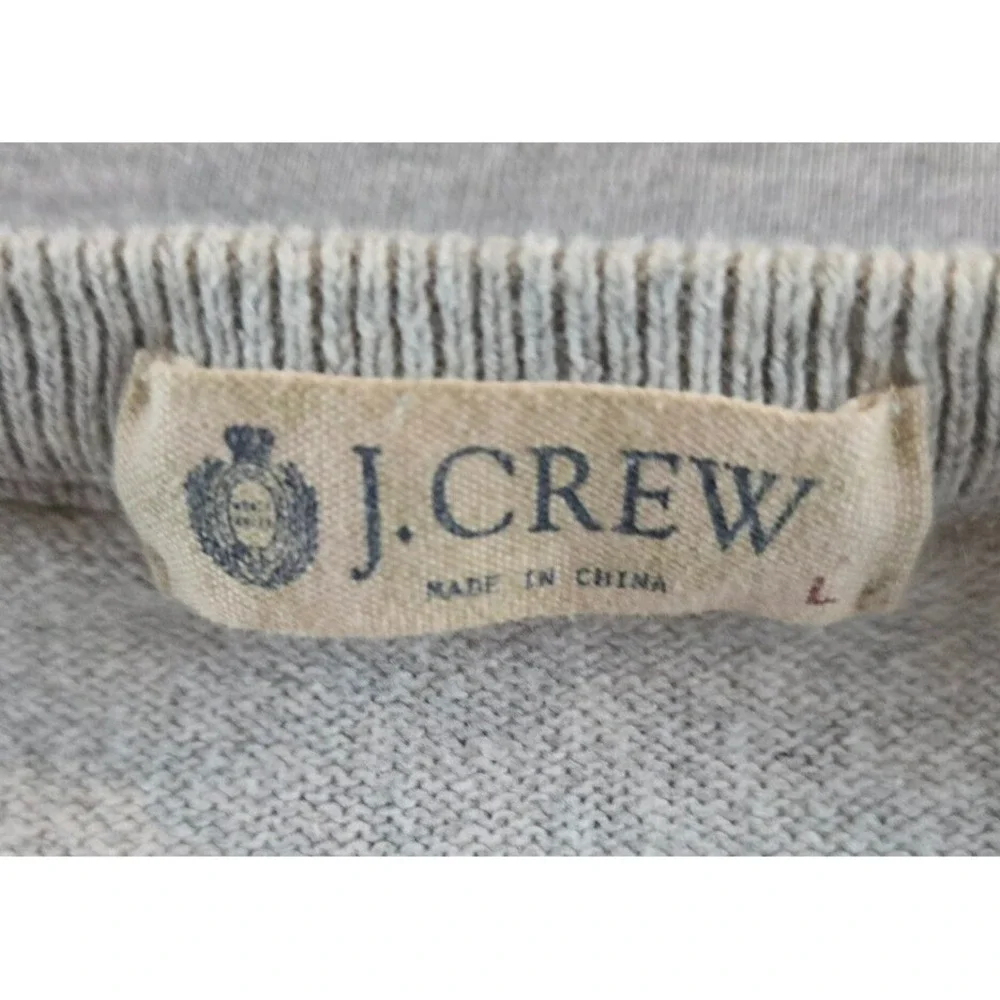 J CREW Beige Argyle Cashmere Cotton Long Sleeve Pullover‎ Sweater SIZE LARGE